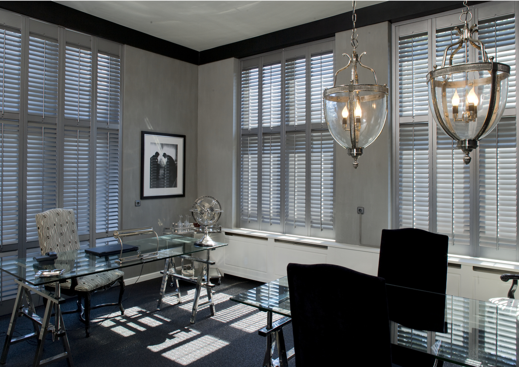 office silver shutters